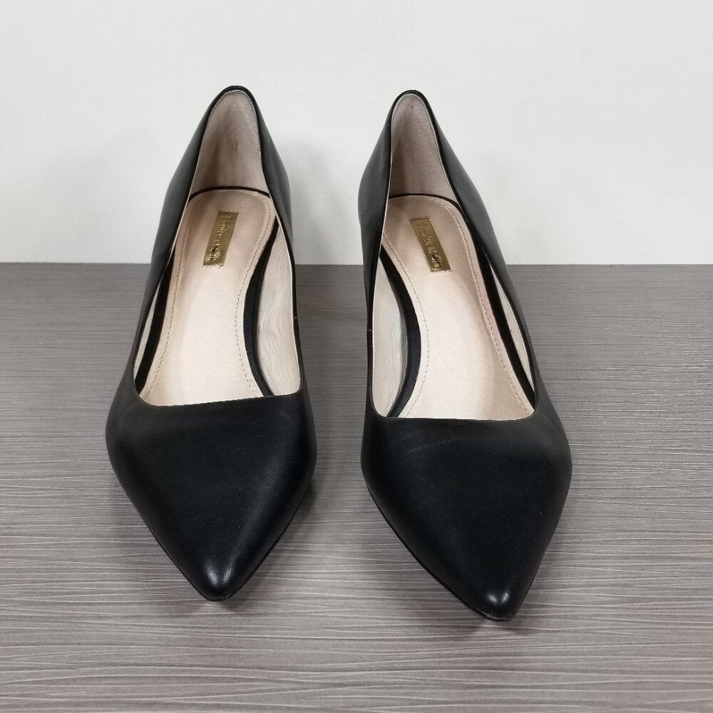 Louise et Cie Jordyna Pointed Toe Pump, Black Leather, Womens Size 11 M / 43 - Picture 2 of 12